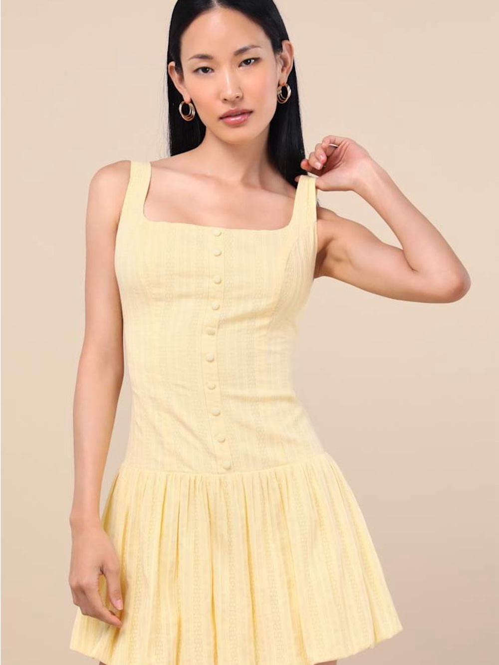 Lulus Butter Yellow Bubble Dress